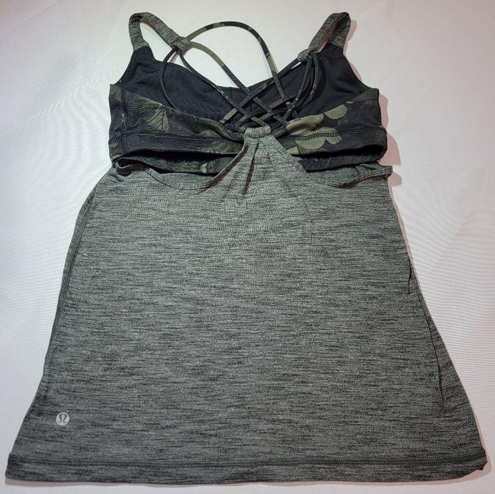 Lululemon | Camouflage Green Gray Tank Top